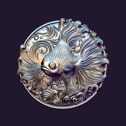 01.jpg STL file Zodiac medallion Pisces・3D printable model to download
