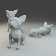 1.png Low polygon chihuahua 3D print model  in three poses
