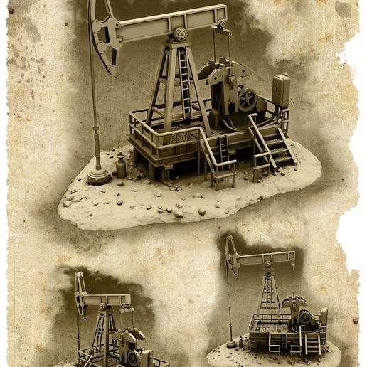 🛢️ Industrial Architecture - Oil Rig・ STL File for 3D printing・Cults