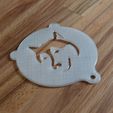 Schablone_Husky_Schraeg.jpg STL file Stencil for latte or cappuccino, motif: Husky - Portrait・3D printing template to download