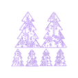 tree1.stl Standing Snowflake Christmas Trees - 5 versions