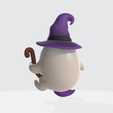 3.png Halloween Ghost Witch with Broom – Spooky Decor, Adorable Ghost Figurine, Witch Hat Collectible