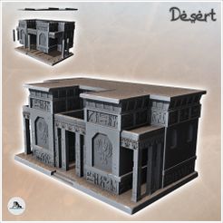 1-PREM.jpg Großes ägyptisches Flachdachgebäude (15) - Canyon Sandlandschaft 28mm 15mm RPG DND Nomad Desertland African
