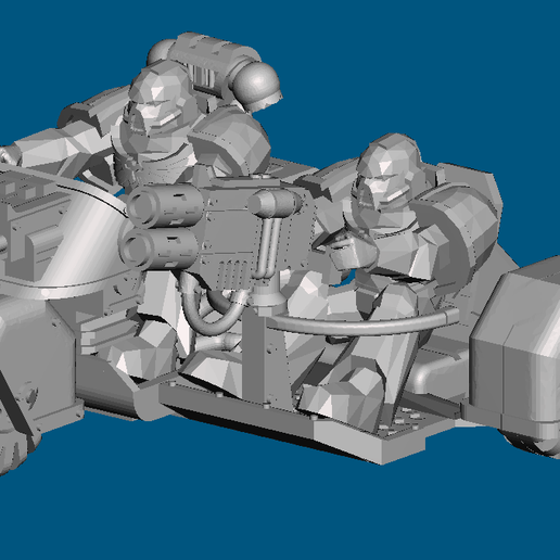 Combat motorcycle (28mm) 3D model
