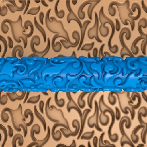 5545455.jpg oriental pattern clay roller stl / pottery roller stl / leaf clay rolling pin /flower pattern cutter printer