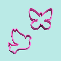paloma-mariposa-cortador-stl-modelado-3d-argen3d.png Archivo STL butterfly and dove cookie cutter pack x2・Objeto de impresión 3D para descargar