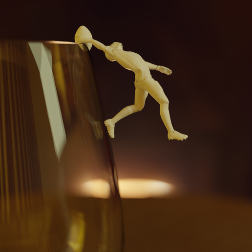 Wine Glass Marker - Football Catch - 3D model önizlemesi