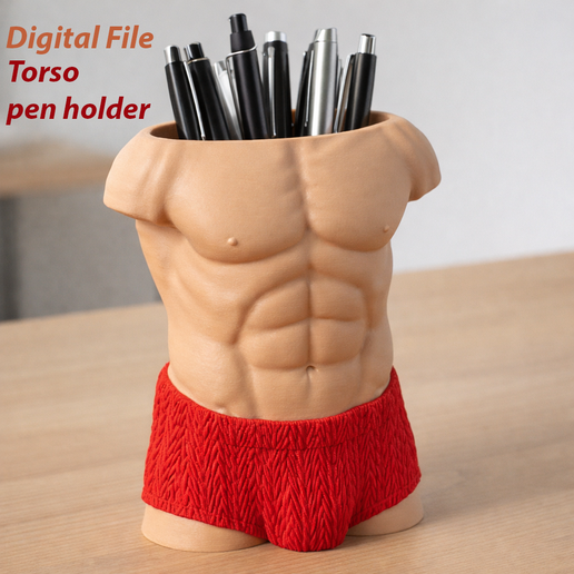 Muscle Torso Pen Holder – Funny Desk Organizer