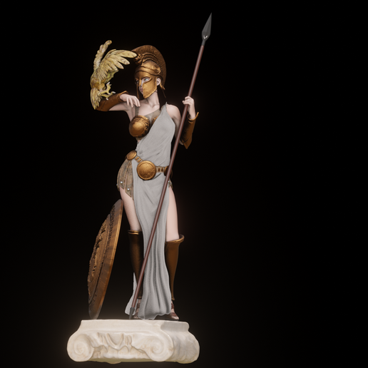Schermata-2023-11-02-alle-14.41.52.png Athena Greek Goddess - 1to10 statue STL file 3D print model