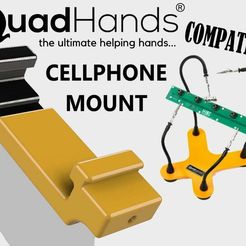 QuadhandsPhoneMountThingiverse.jpg Archivo STL gratis Soporte para teléfono móvil Quadhands Helping Hands・Plan para descargar y imprimir en 3D, nobble