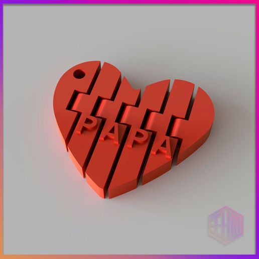 DADDY ARTICULATED HEART KEY RING / FATHER'S DAY