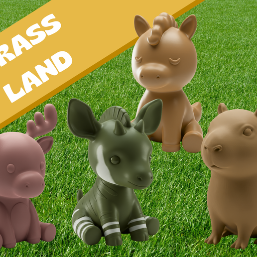 Cute Mini Grassland Animals – Commercial Set