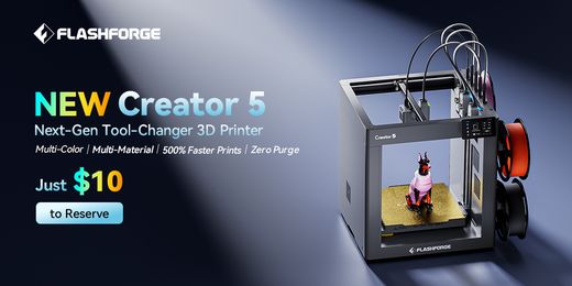 FlashForge - New Creator 5 Next-Gen Tool-Changer 3D Printer