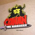 conan-barbaro-barbarian-arnold-pelicula-accion-peleas.jpg Conan the Barbarian, Arnold movie, Poster, Sign, Signboard, Logo, Game, Fight, Wrestling