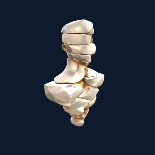 Layered Stone Style Bust with Floating Slice Effect STL