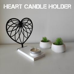 foto1.jpg STL file Tealight candle holder - heart・3D print design to download