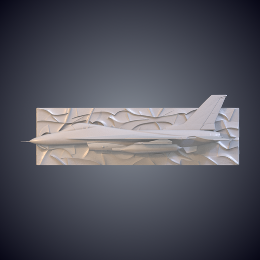 Fighter Jet Profile Wall Relief Panel Art GPM-589