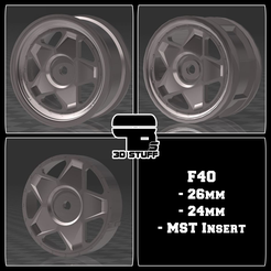 F40-1.png STL file 1:10 RC Rim - F40 (26mm & 24mm & MST Rim Star)・3D printable model to download