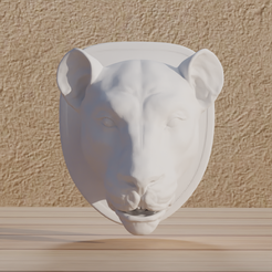 0001.png Fichier 3D Fichier : Animaux Trophée Lion au format numérique・Design pour imprimante 3D à télécharger