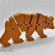 20190524_212238.jpg Free STL file Flexi Articulated Bear・3D printing template to download, jtronics