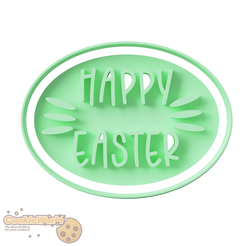 2 Archivo STL Cortapastas y sellos Happy Easter Fondant/Cookie・Objeto para impresora 3D para descargar, CookieWorld