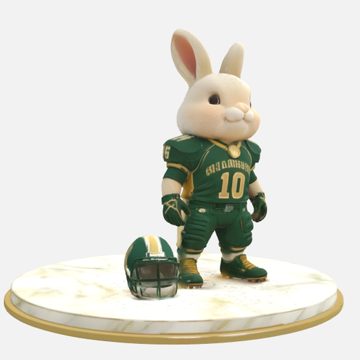 bunny with a football helmet on 🏈 Quarterback Cottontail: American Football Bunny Mascot・ STL File for 3D  printing・Cults
