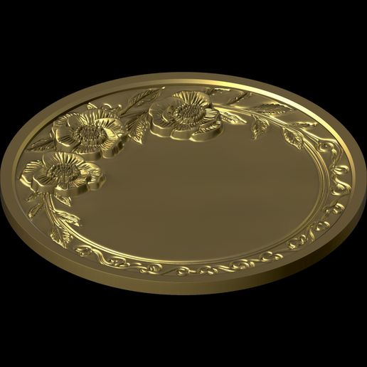 Blossom-Harmony-Relief-Floral-Decorative-Medallion-No2-6.jpg Blossom Harmony Relief - Floral Decorative Medallion No2 STL file for 3d printing or CNC