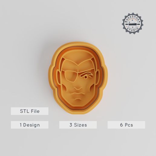 Superhero Leader Shape Cutter & Stamp Set, Cookie & Fondant Tools, 6-Piece, S/M/L Sizes - 3D model önizlemesi