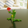 two-frog3.png Two frogs, Pair of frogs, frog kneels, frog with flowers, frog with glass