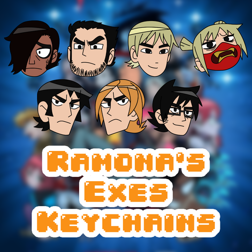 Scott Pilgrim Takes Off Keychains (League of Ramona's Evil Exes) 3D model