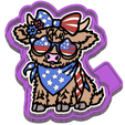 P4131.png 4th of july US Flag Highland Cow Freshie STL Mold Housing