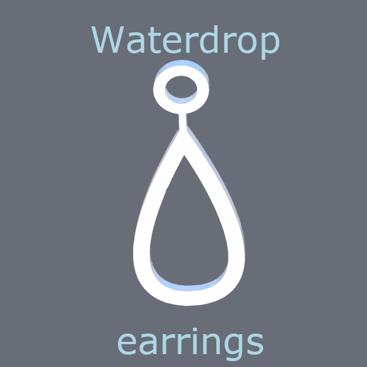 Waterdrop earrings 3D model