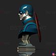 001c.jpg Zombie Captain America Bust - Marvel What If Comics 3D print model