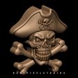 3D-pirate-bas-relife-3d-print-Holloween-3d-model,stl-file,3d-printable,3d-print-model,bas-relie.jpg 3D Pirate Skull Cross bone Bas relief design STL