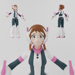 Portada.png Fichier OBJ Ochako Uraraka Lowpoly Rigged・Design pour imprimante 3D à télécharger