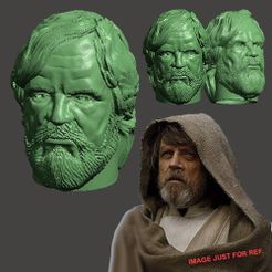 LUKE_HEAD_000.jpg Fichier 3D DERNIER JEDI OLD LUKE HEAD POUR FIGURES V1・Objet pour imprimante 3D à télécharger