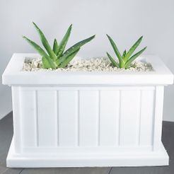 RectanglePlanterWPlant1.jpg Бесплатный STL файл Modern Rectangle Planter・3D-печатная модель для загрузки