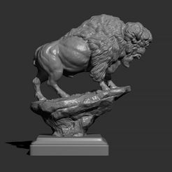 3.jpg Archivo 3D Bisonte en el acantilado・Modelo de impresión 3D para descargar