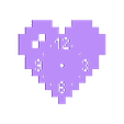 PixelHeartWallClock2.stl Pixel Heart Wall Clock