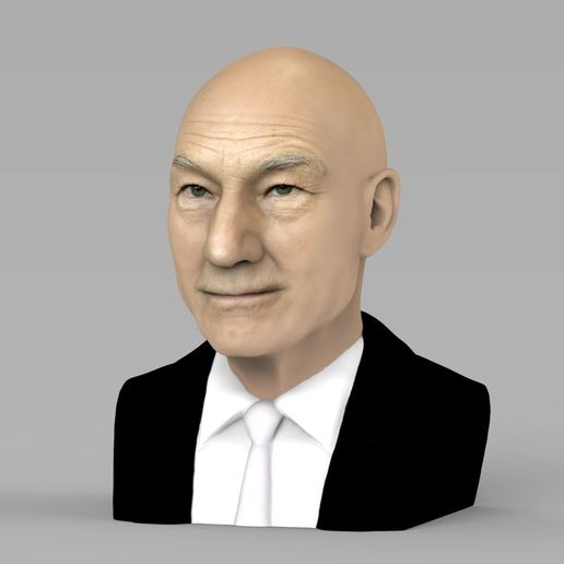 professor-x-charles-xavier-bust-ready-for-full-color-3d-printing-3d-model-obj-mtl-fbx-stl-wrl-wrz-1.jpg Professor X Charles Xavier from X-Men bust full color 3D printing
