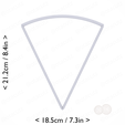 1-7_of_pie~8in-cm-inch-top.png Slice (1∕7) of Pie Cookie Cutter 8in / 20.3cm