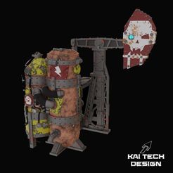 Front.jpg STL file Ork terrain for kill team, oil pump・3D printable model to download, KaiTech_Design