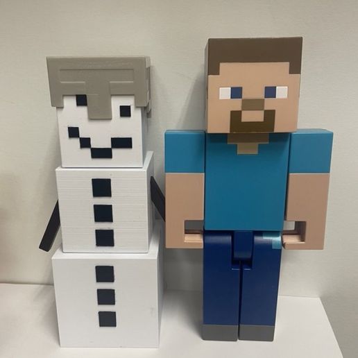 ☃️ Minecraft Large Scale Snowman・Free 3D File for ・Cults
