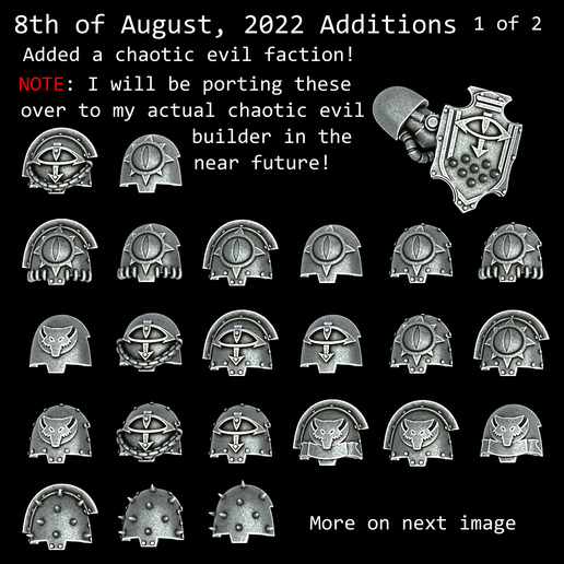8th of August, 2022 Additions 1 of 2 Added a chaotic evil faction! : I will be porting these over to my actual chaotic evil : builder in the A= near future! aa STL file Chonky Jarhead Builder・3D print design to download, Tinnut