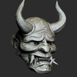 4.jpg Traditional Japanese Hannya Mask Oni Mask Samurai Mask 3D print model