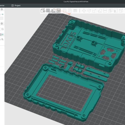 2023-11-23-23_29_48-Cura-PLA-Tapered-Hexnut-4010-All-Parts.jpg Sovol Klipper Screen cooling fan case SV07, SV07+, SV06, SV06 Plus