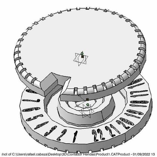 Wounded wargame counter 3D model