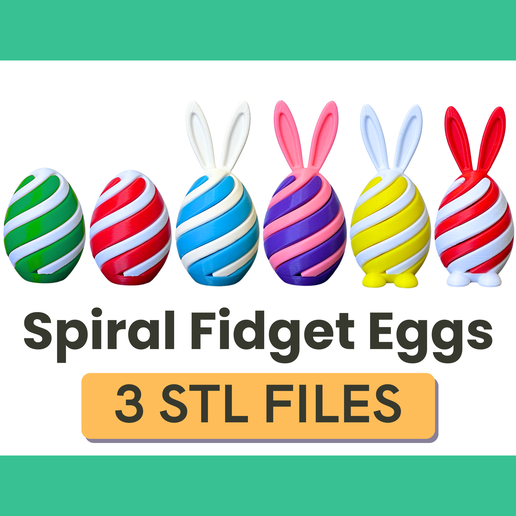 STL-Files-Easter-Egg-Bunny-Spiral-Fidget-Pass-Through-Eggs.png Easter Egg Spiral Fidget - Easter Egg & Egg Bunny STL Files