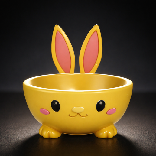 Bunny Easter Egg Bowl – Adorable Rabbit Candy Holder – 3D Print Decor – Kawaii Easter Basket – Spring