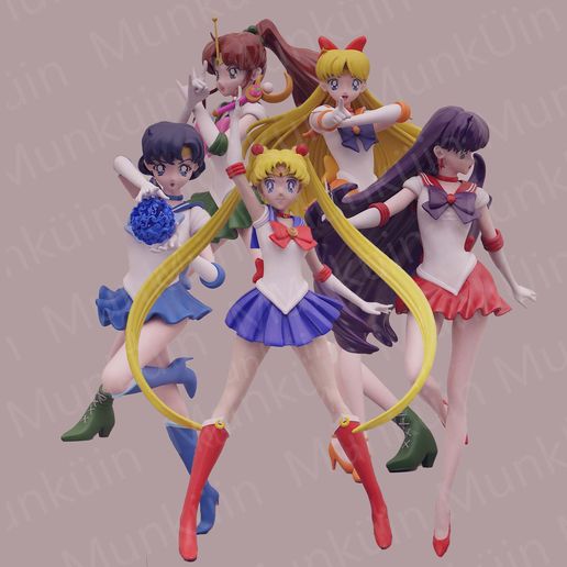SAILOR MOON MARS MERCURY MARS MERCURY JUPITER VENUS - 5 FOR THE PRICE OF 4- 3D model